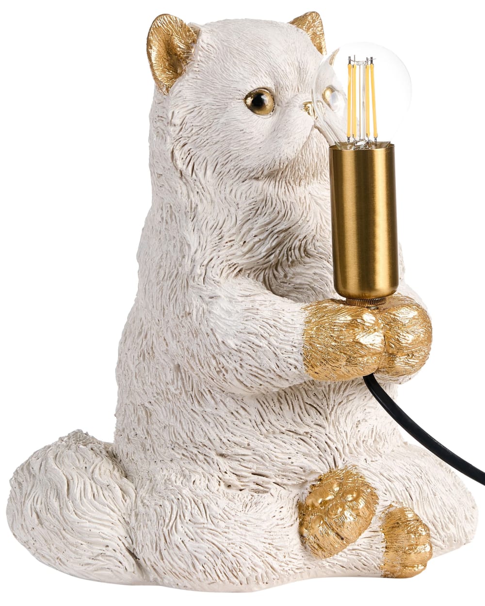 lampe à poser chat blanc