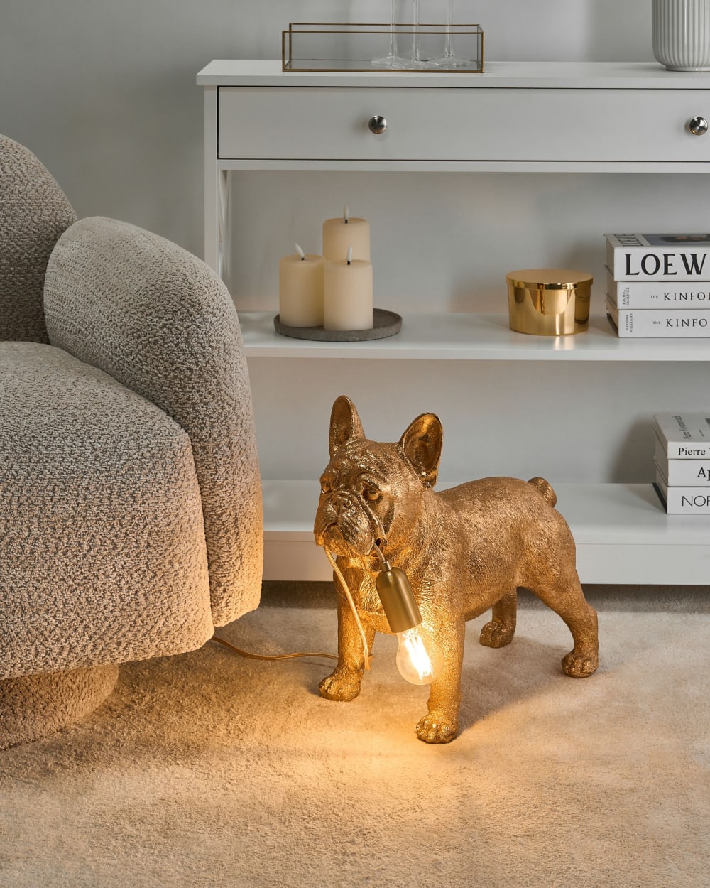 Lampe à poser chien doré — vue 3