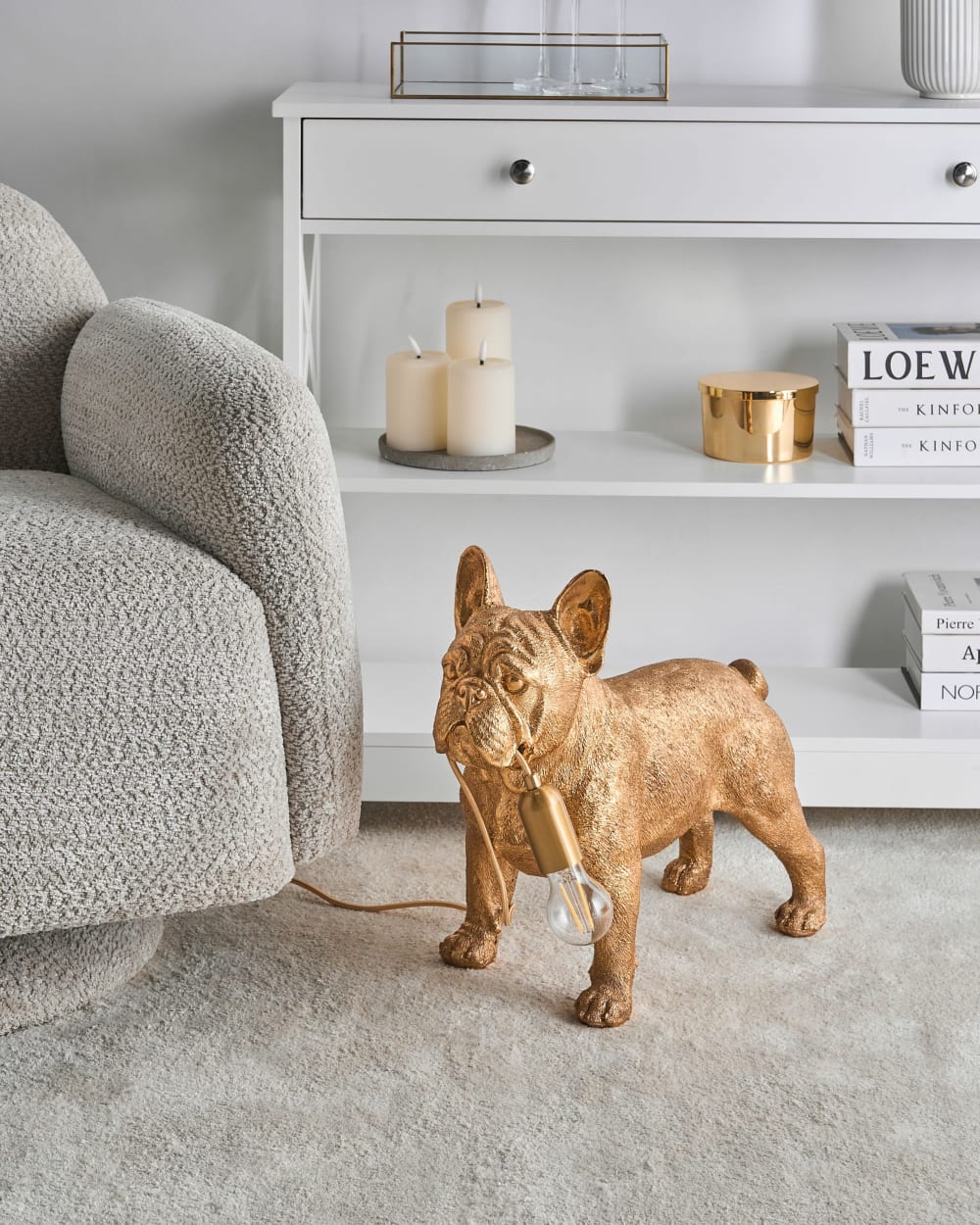 Lampe à poser chien doré — vue 4