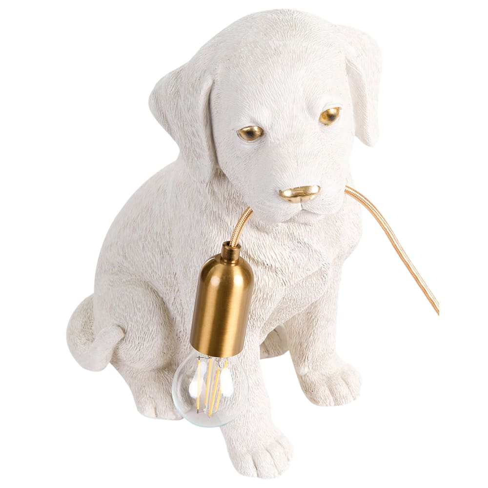 Lampe à poser chien blanc — vue 4
