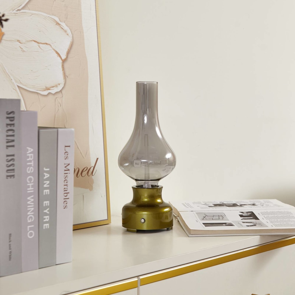 Lampe à poser led en verre vert — vue 4