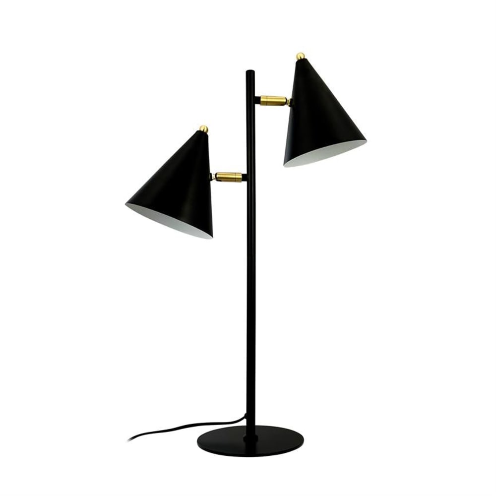 Dyberg Larsen Tischlampe aus Metall h 64 cm d 40 cm, schwarz style modern - Metall