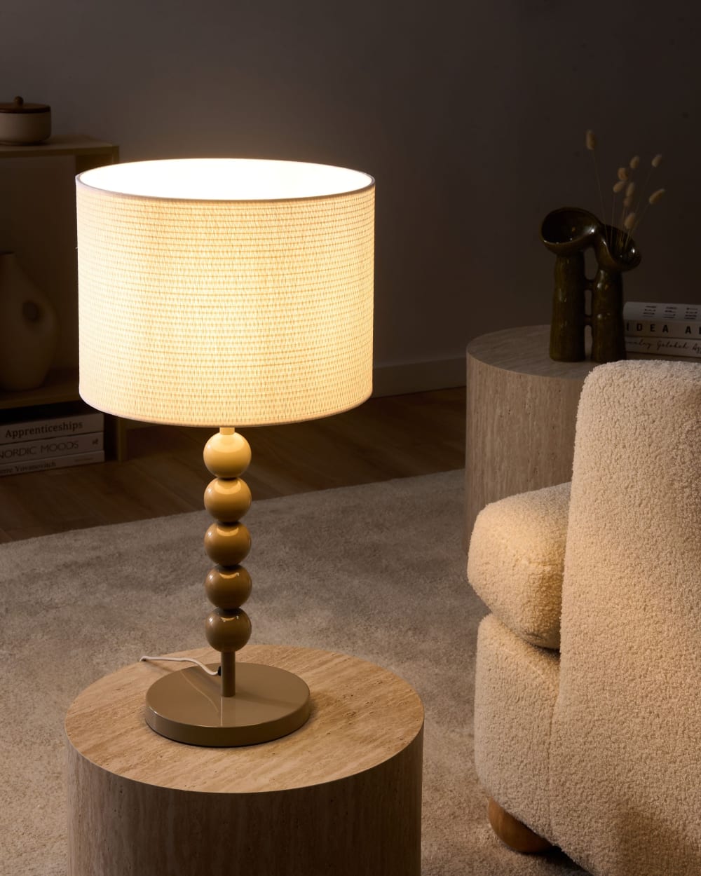 Lampe à poser métal beige — vue 3