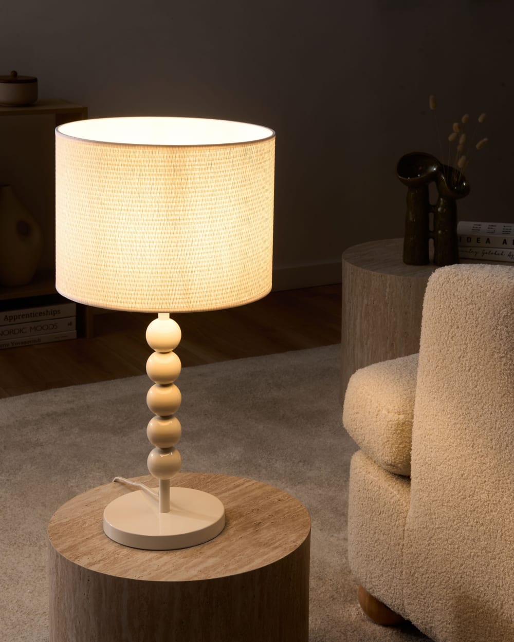 Lampe à poser métal blanc — vue 3