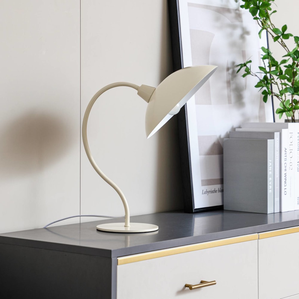 Tischlampe aus Metall, creme - Maisons Du Monde