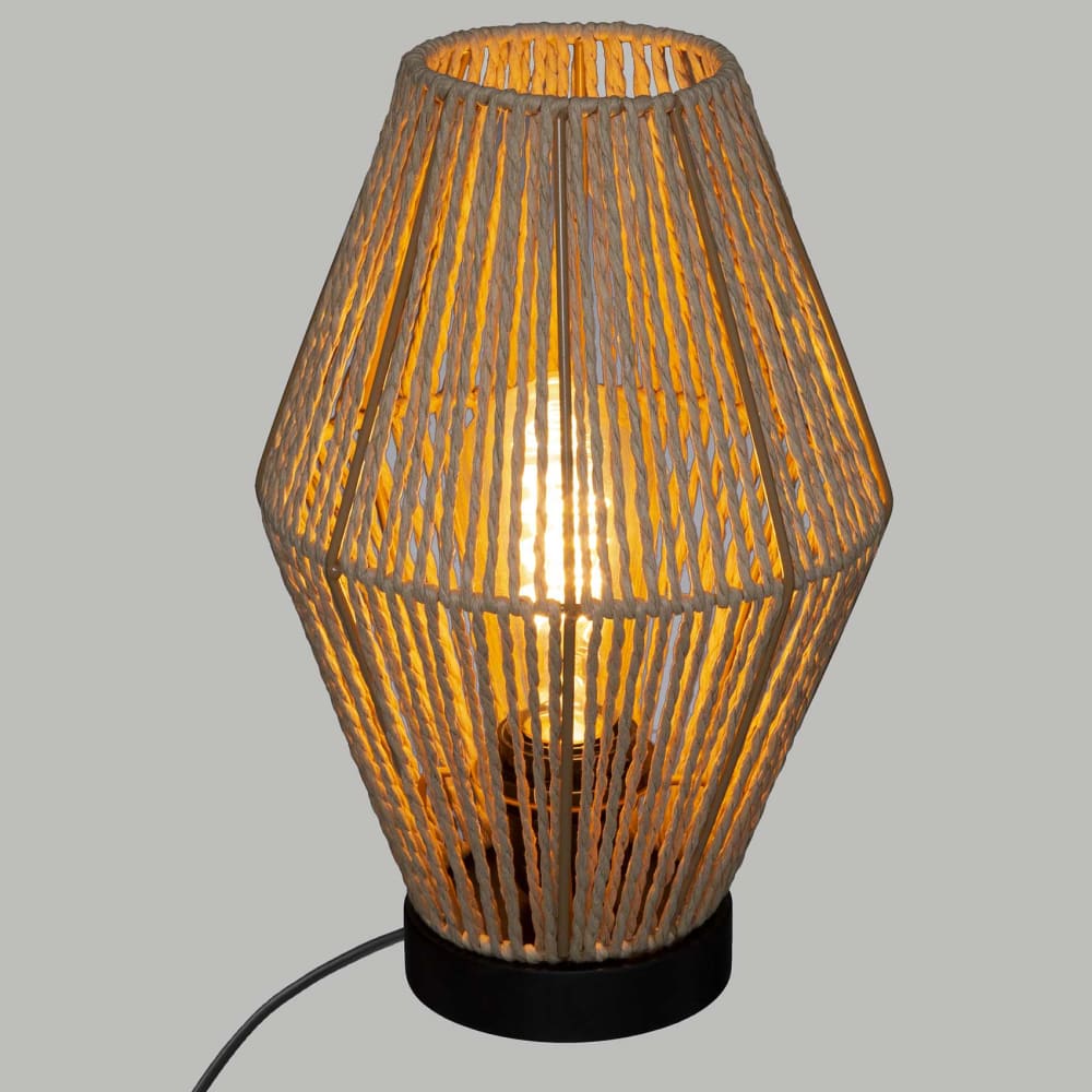 Lampe à poser aspect corde beige moyen