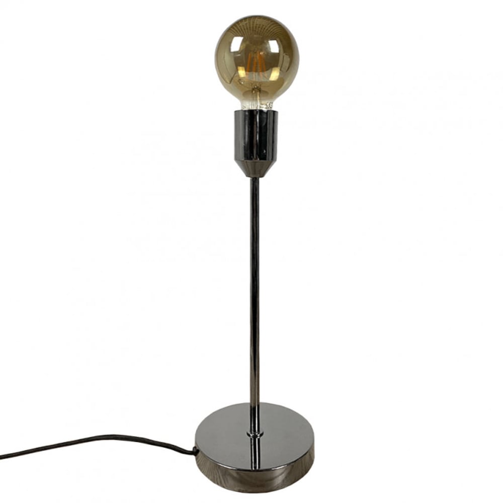 Lampe à poser en métal brossé chromé