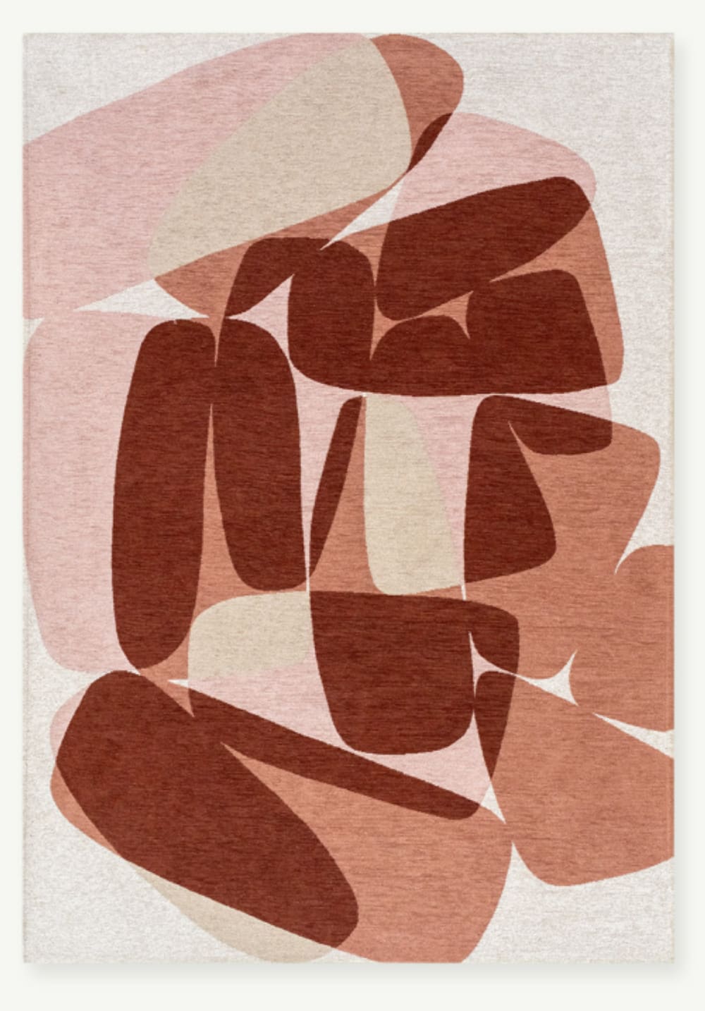 Moderner flachgewebter Teppich ROCKY Rosa 100x140 cm - Maisons Du
