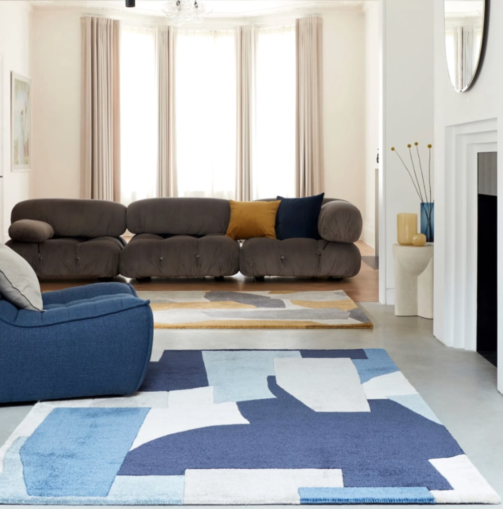 Novatrend Moderner Design-Wohnzimmerteppich blau 200x290 cm - Pes - Polyester