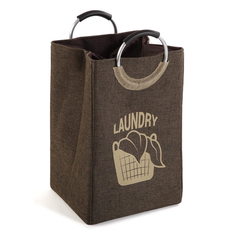 Panier à linge en polyester marron