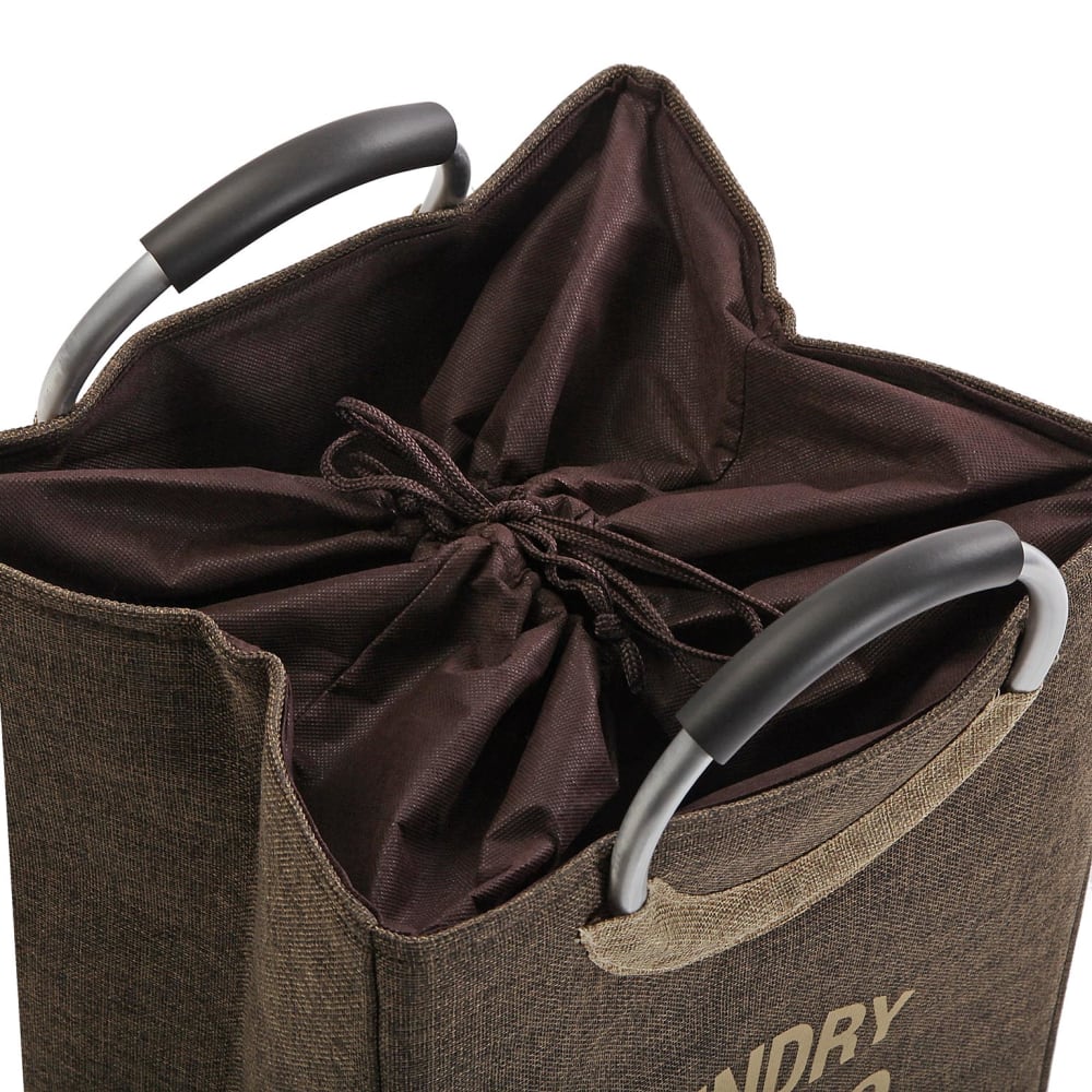 Panier à linge en polyester marron — vue 3