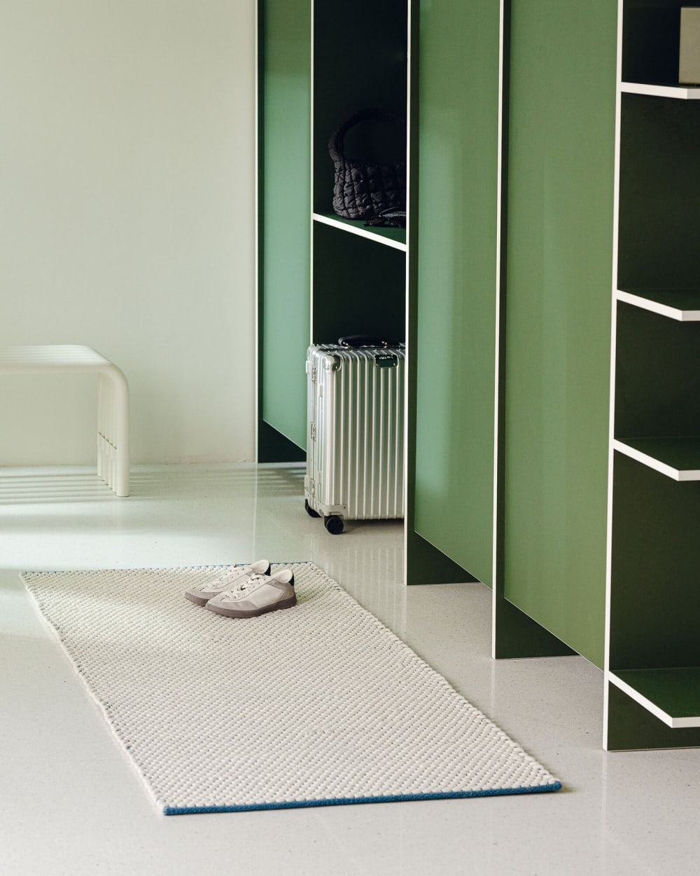 Noo.ma, tapis handloom, laine nz, bleu cobalt, 200 cm — vue 4