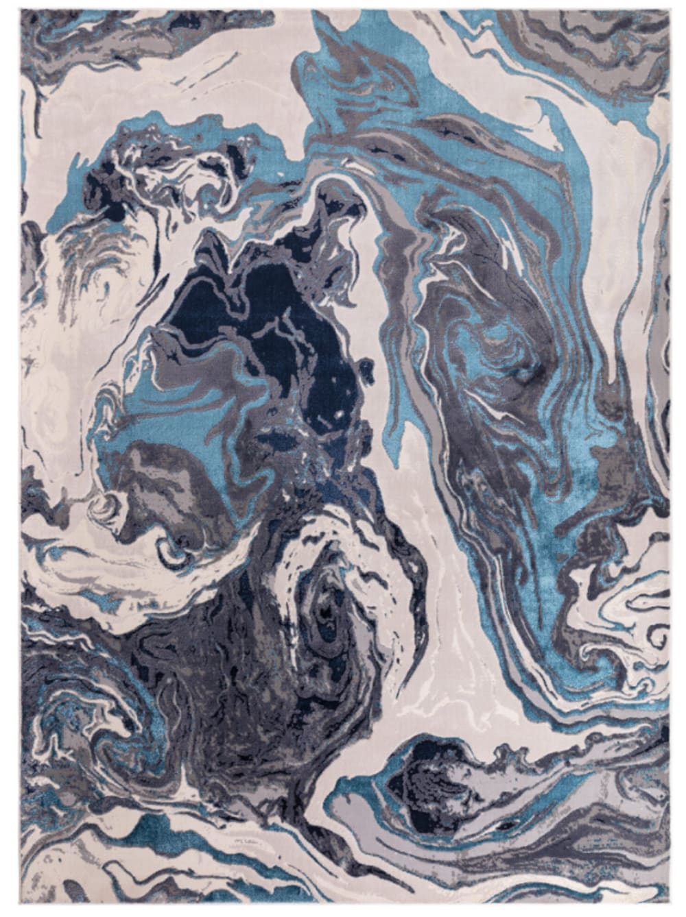 Moderner Teppich für Wohnzimmer OCEAN Blau 080x150 cm - Maisons