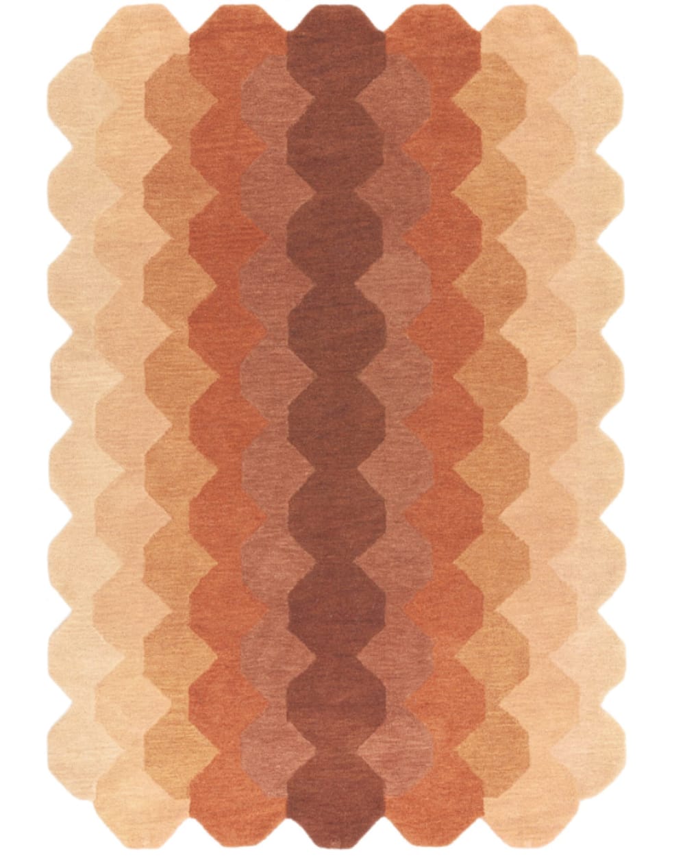 Moderner handgetufteter Wollteppich KERNEL Orange 67x200 cm -