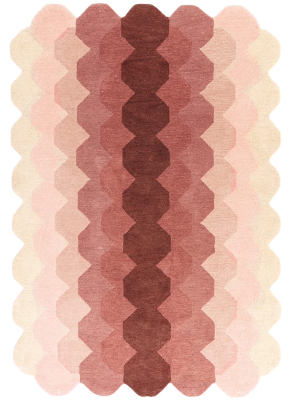 Moderner handgetufteter Wollteppich KERNEL Rosa 120x170 cm -