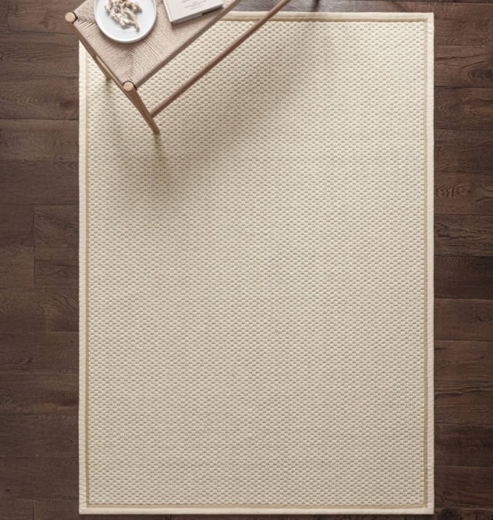 Novatrend Moderner Teppich für Wohnzimmer ROKA Weiß 68x240 cm style modern Weiß Wolle