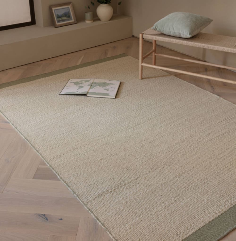 Novatrend Moderner Teppich aus Wolle für Wohnzimmer MALI Grün 120x170 cm style modern Grün Wolle