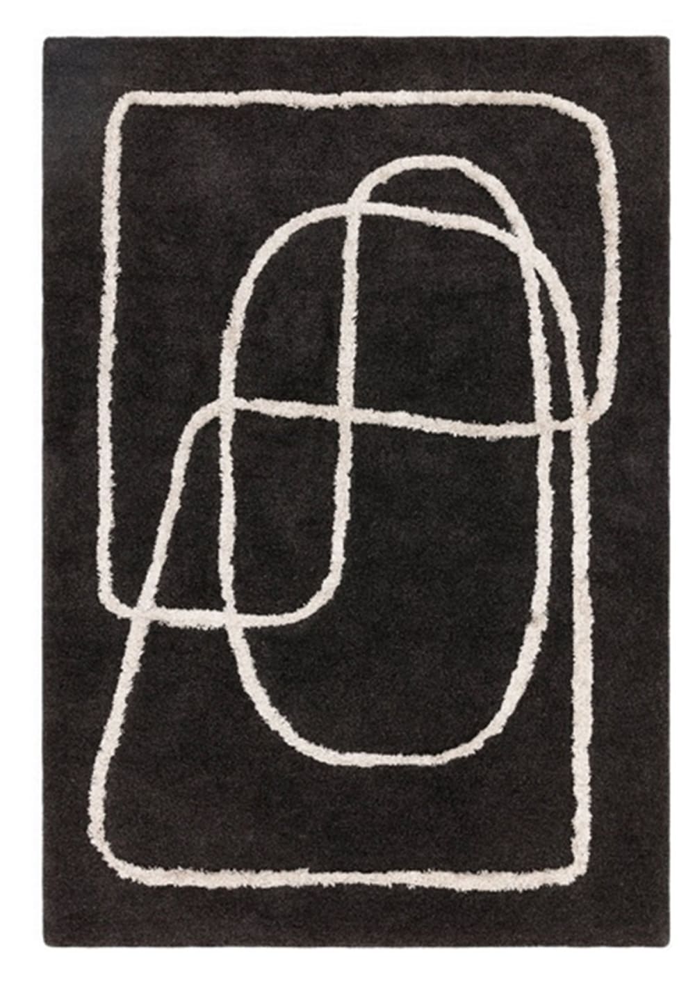 Moderner Wohnzimmerteppich aus Wolle schwarz 160x230 cm - Maisons