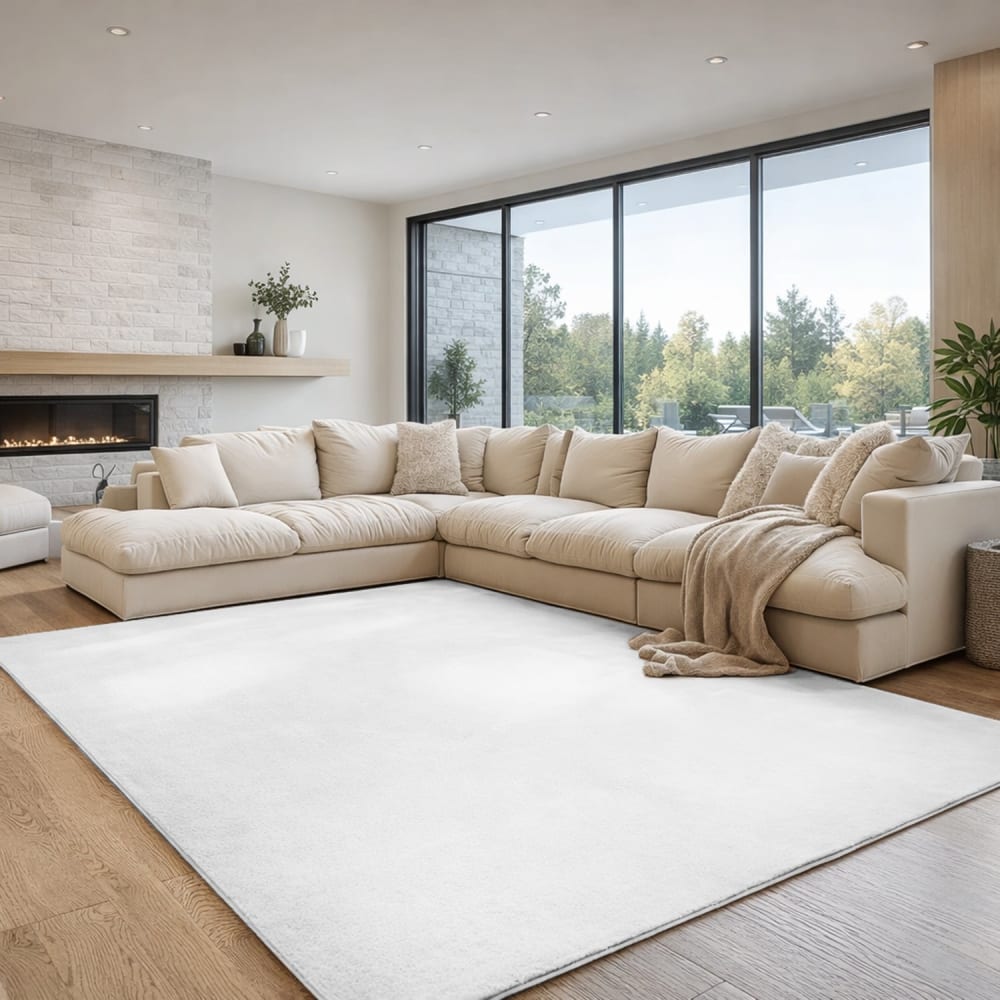 Tapis à poils doux lavable blanc 80x250cm — vue 3