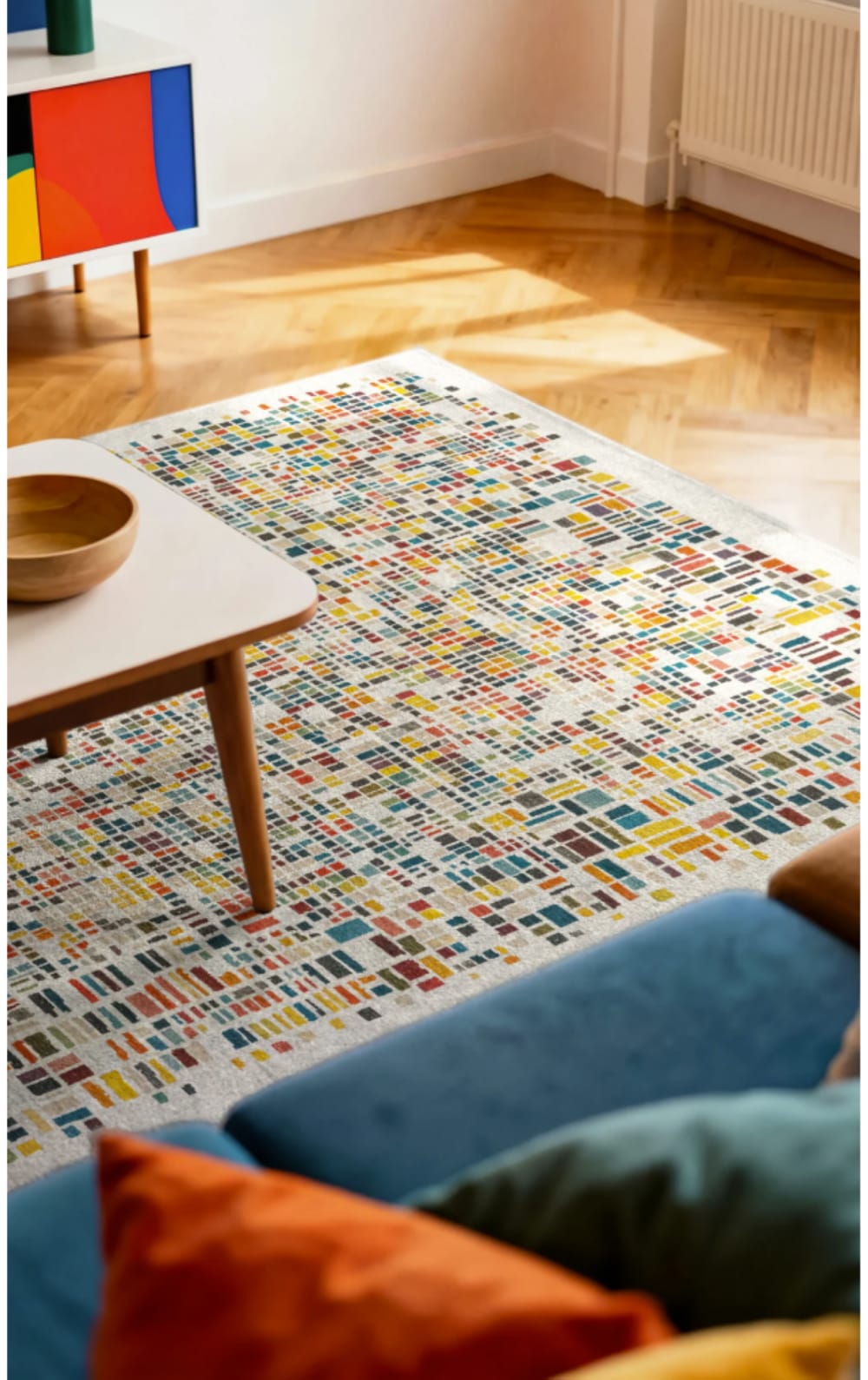 Novatrend Moderner flachgewebter Teppich BOXY Multicolor 280x390 cm style modern Mehrfarbig Pes - Polyester