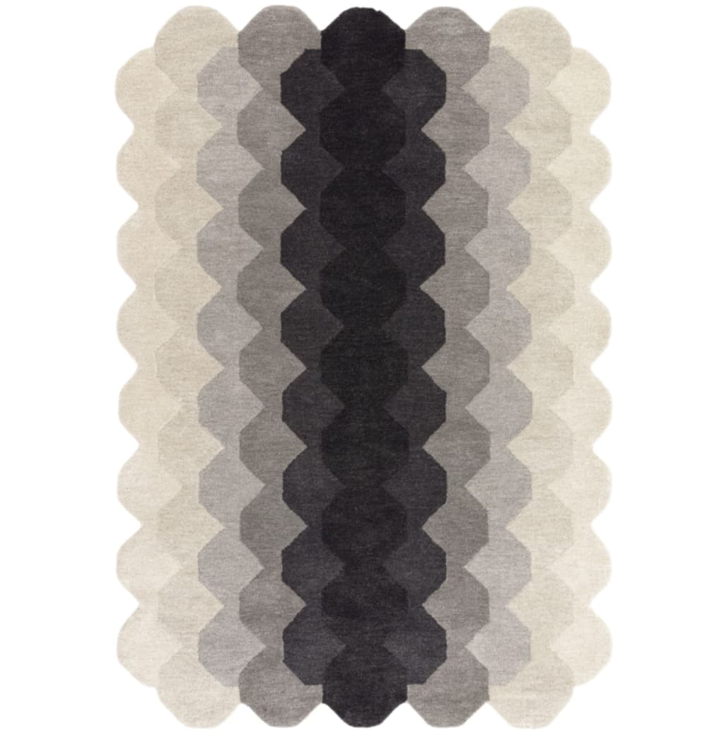 Moderner handgetufteter Wollteppich KERNEL Schwarz 120x170 cm -