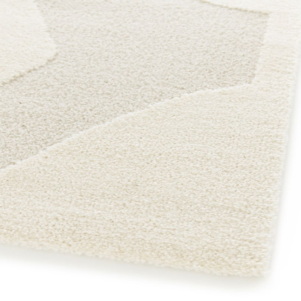 Tapis à reliefs doux géométrique blanc 160x230 — vue 4