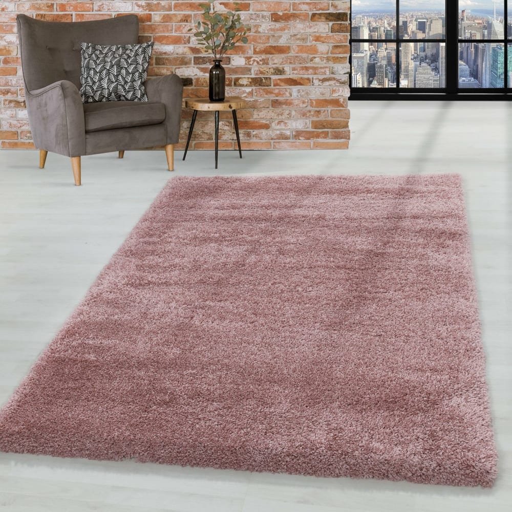Tapis cosy à poils longs rose 140x200cm — vue 3
