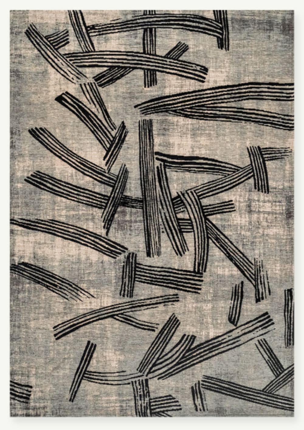 Moderner flachgewebter Teppich KATANA Grau 140x200 cm - Maisons