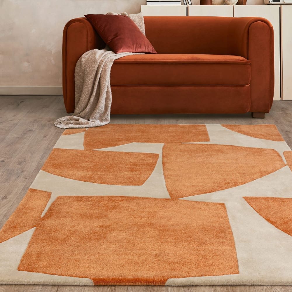 Novatrend Moderner Design-Wohnzimmerteppich orange 120x170 cm orange Pes - Polyester