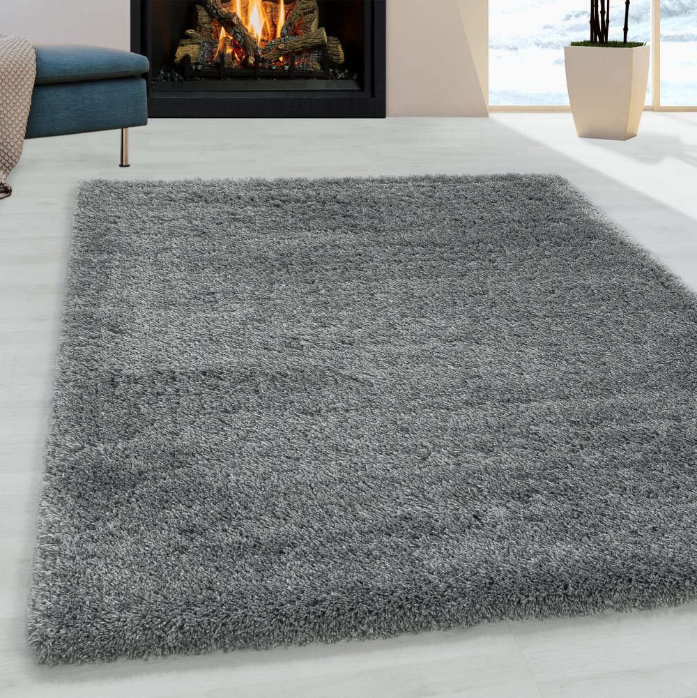 Tapis cosy à poils longs gris 60x110cm — vue 3