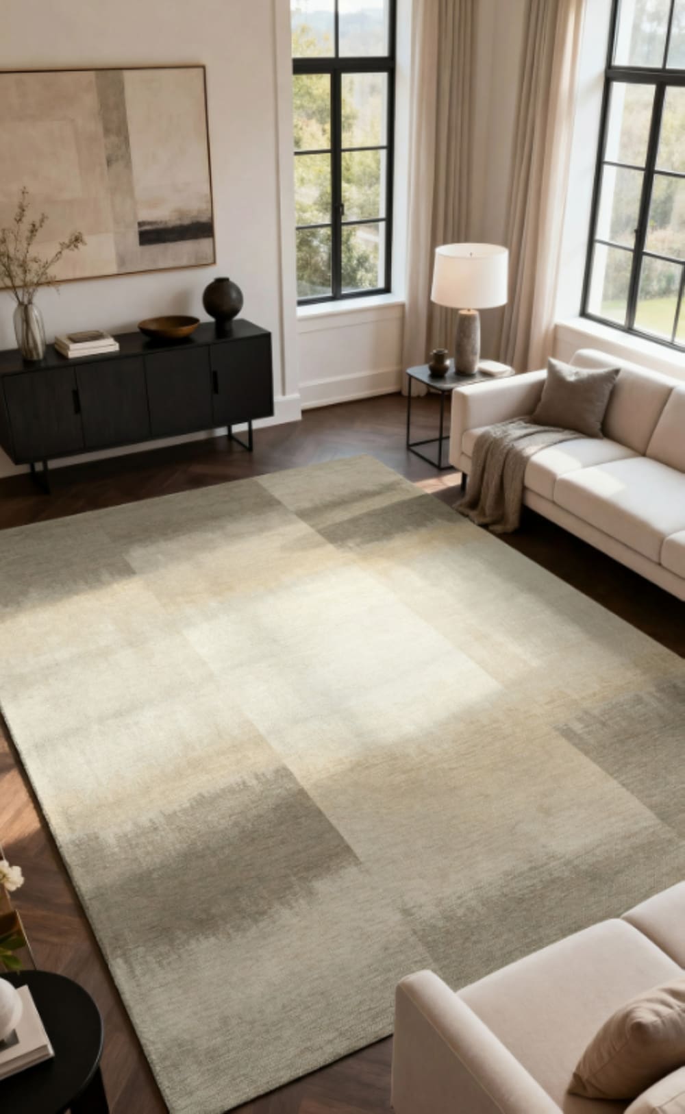 Novatrend Moderner flachgewebter Teppich NAGOYA Beige 080x150 cm style modern Beige Pes - Polyester