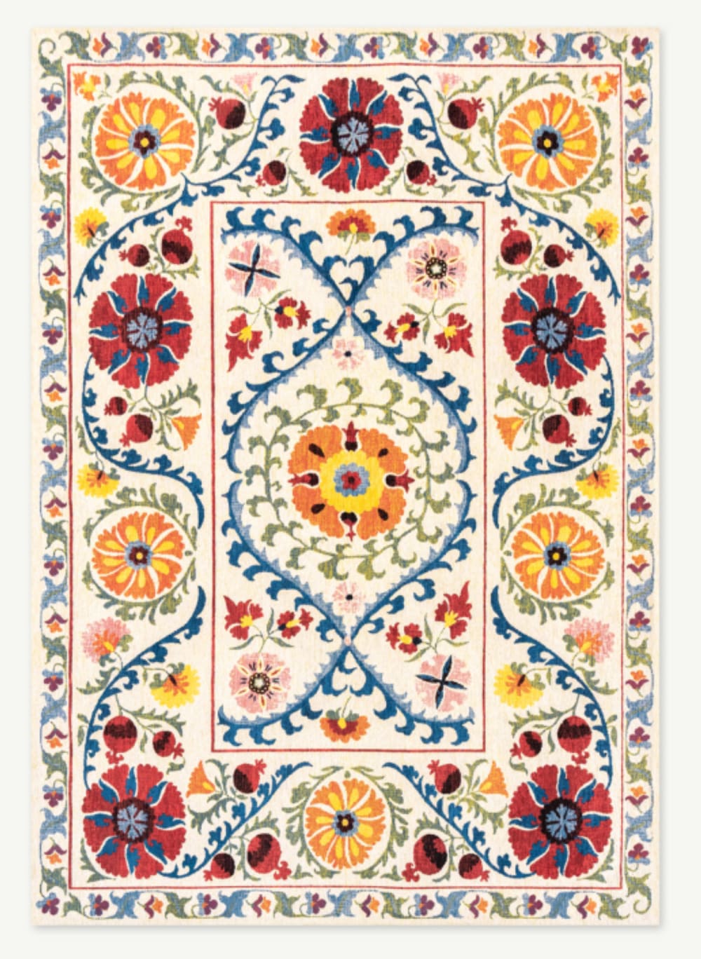 Flachgewebter Orient-Teppich TABRY Weiß 140x200 cm - Maisons Du