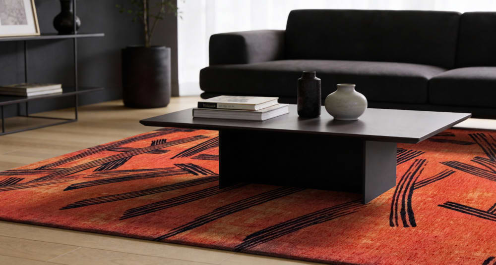 Novatrend Moderner flachgewebter Teppich KATANA Orange Ø140 cm style modern orange Pes - Polyester