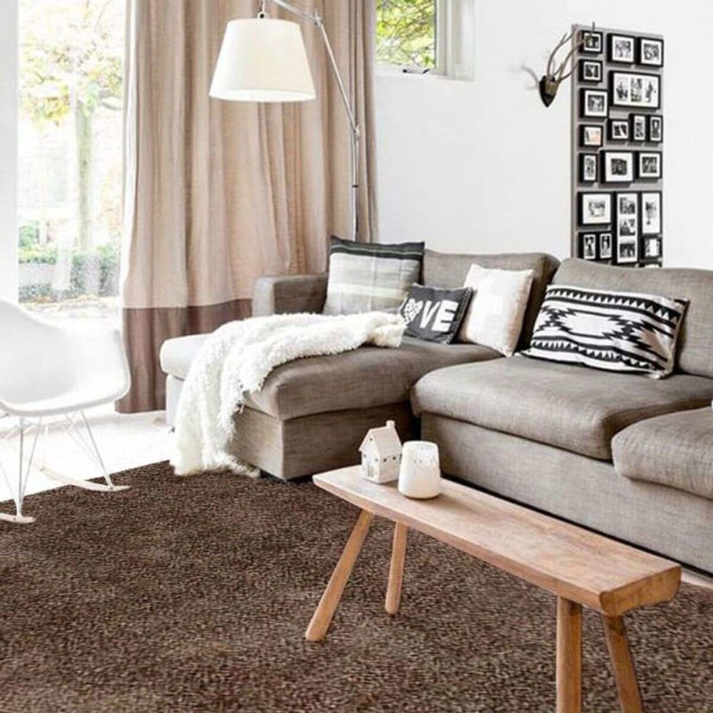 Tapis à poils longs brillant beige 133x190 — vue 3