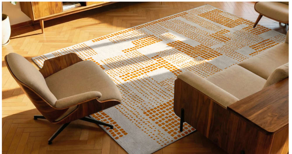 Novatrend Moderner flachgewebter Teppich TERRACE Gelb 080x150 cm style modern Gelb Pes - Polyester