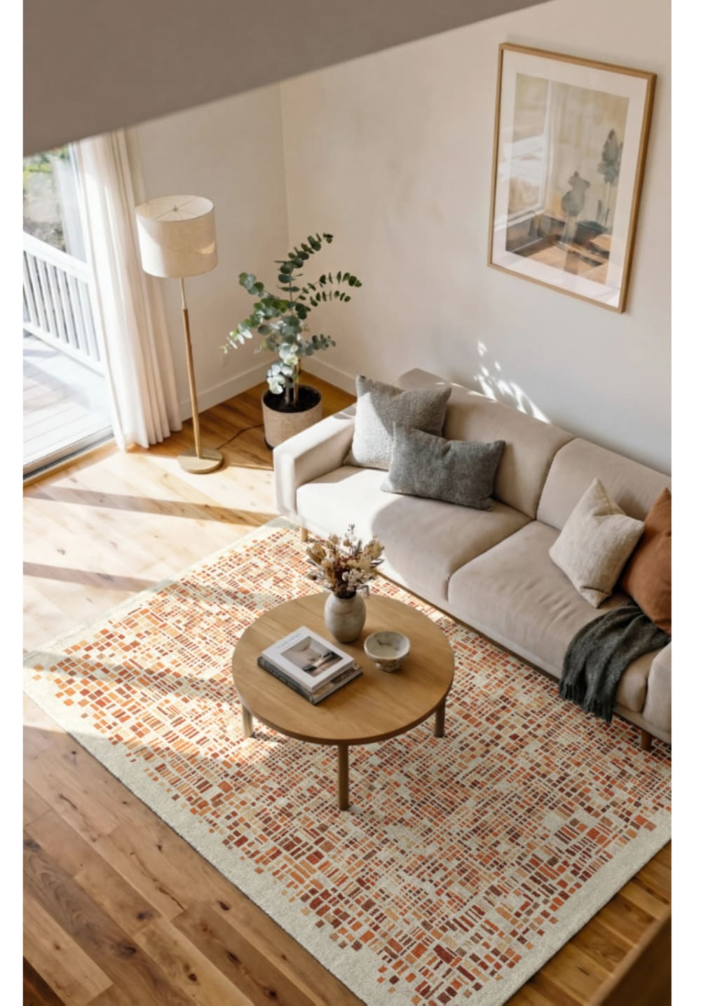 Novatrend Moderner flachgewebter Teppich BOXY Orange 140x200 cm style modern orange Pes - Polyester