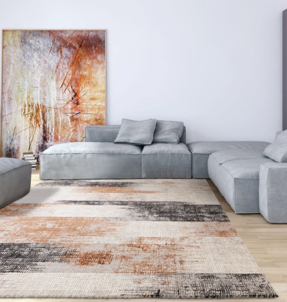 Novatrend Moderner Teppich für Wohnzimmer ZUKA LINES Orange 120x170 cm style modern orange Pp - Polypropylen