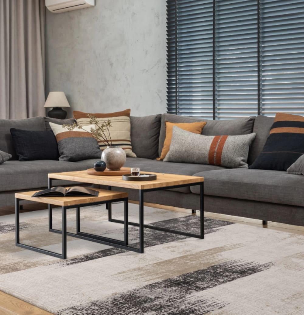 Novatrend Moderner Teppich für Wohnzimmer ZUKA LINES Beige 080x150 cm style modern Beige Pp - Polypropylen