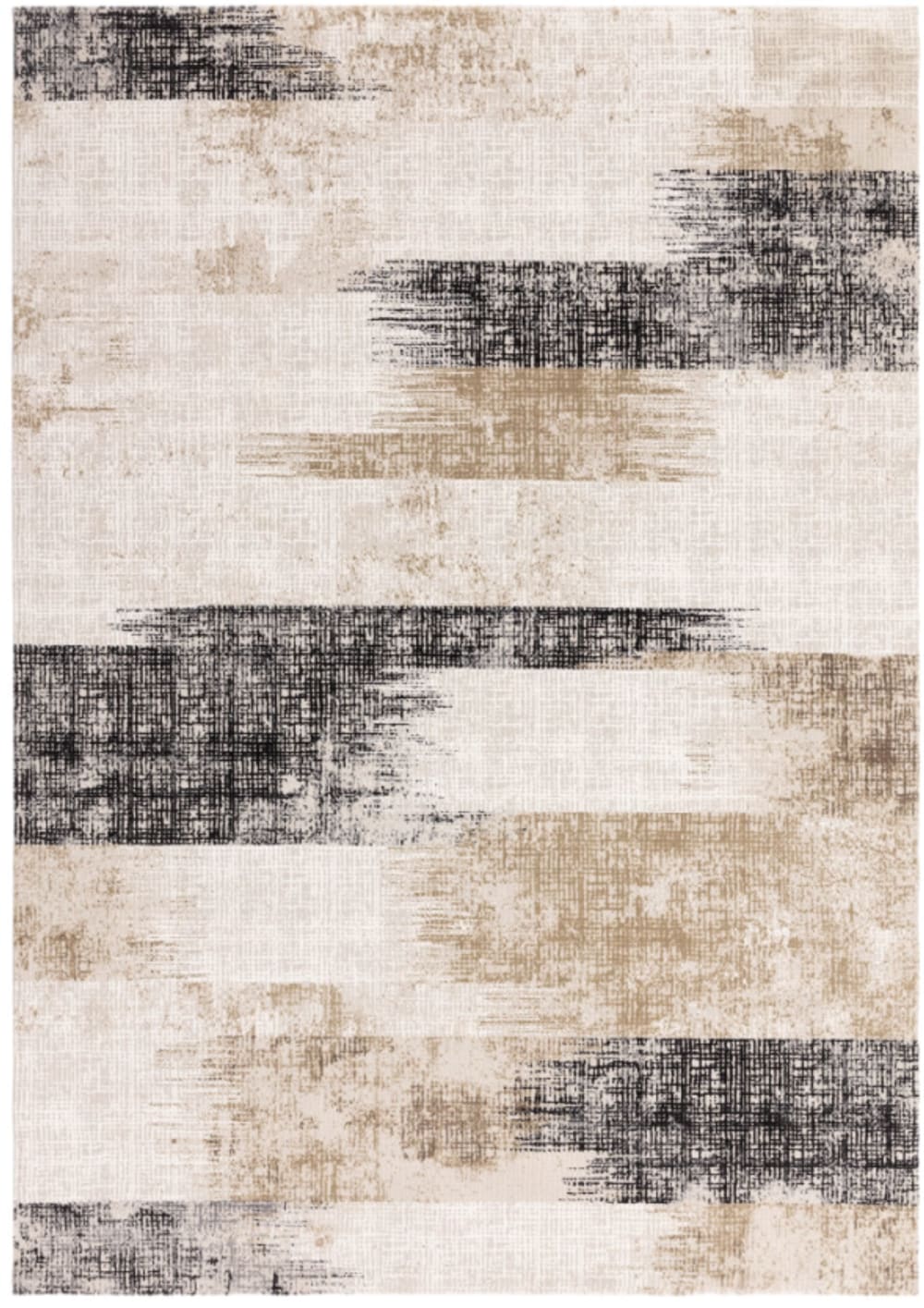 Moderner Teppich für Wohnzimmer ZUKA LINES Beige 080x150 cm -