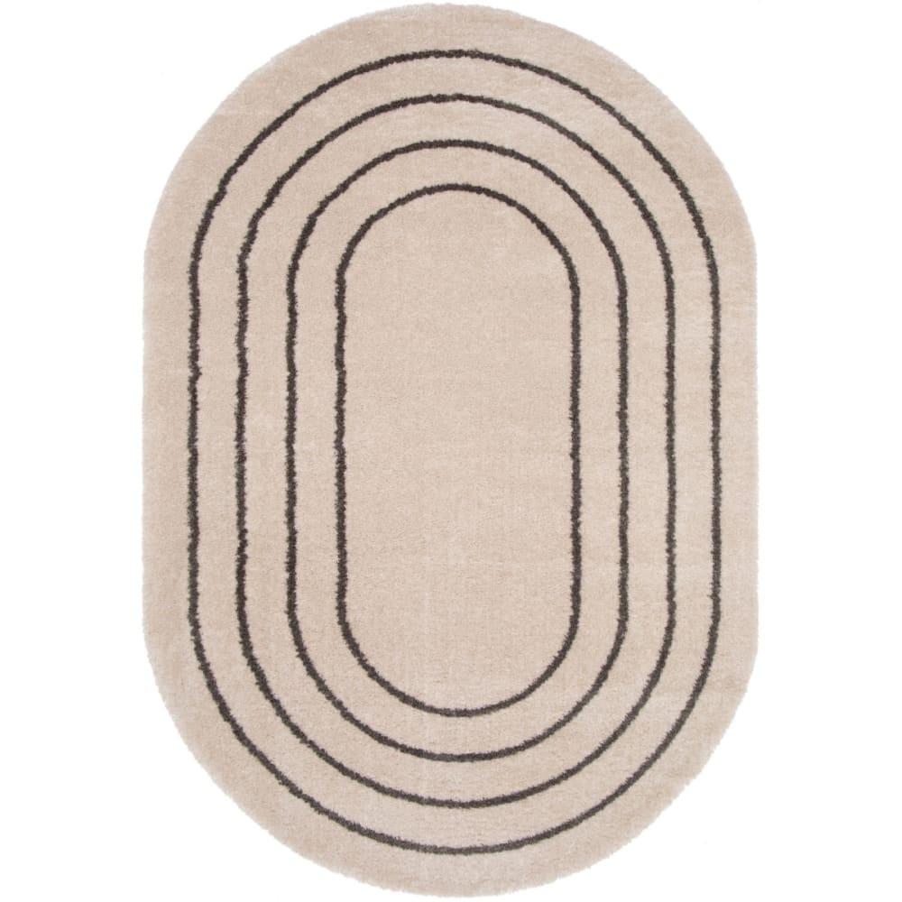 Tapis ovale crème noir