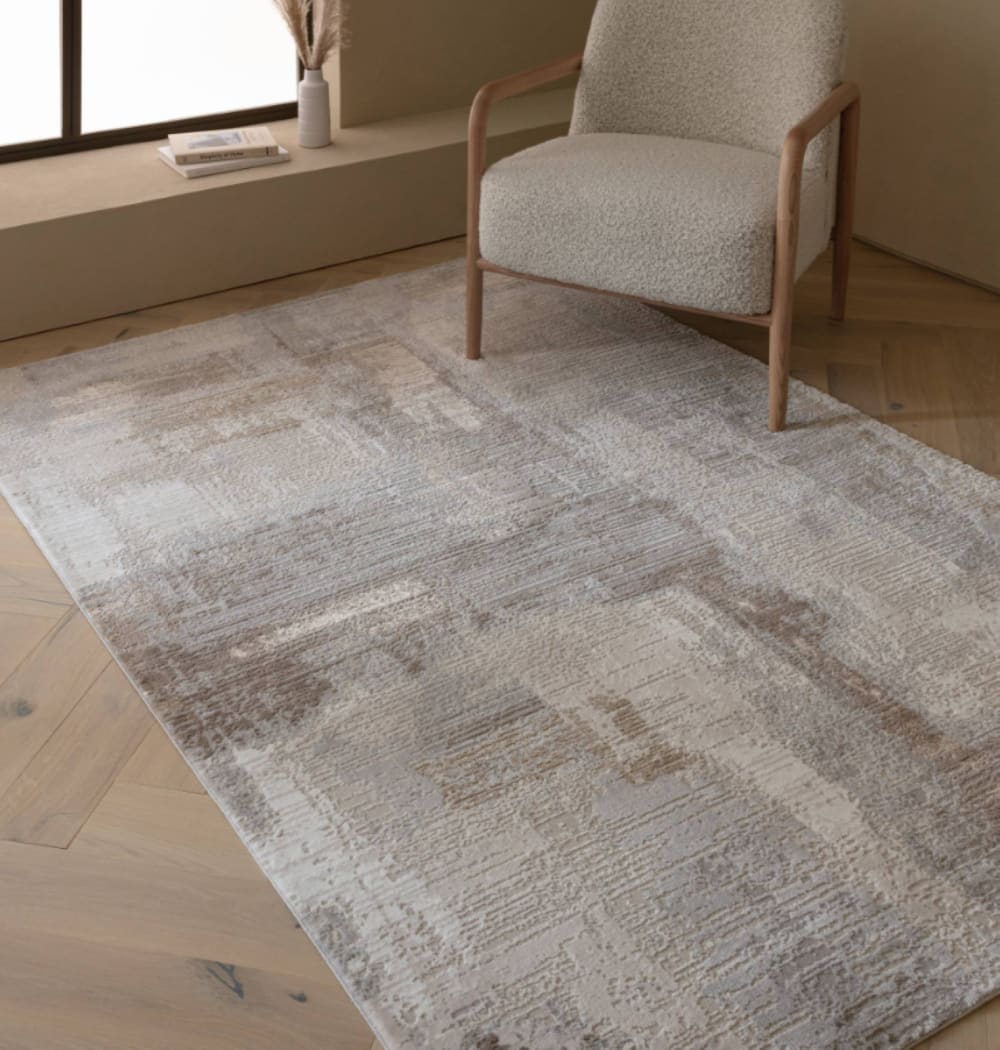 Novatrend Moderner Teppich für Wohnzimmer PRESTIGE Beige 120x170 cm style modern Beige Pp - Polypropylen