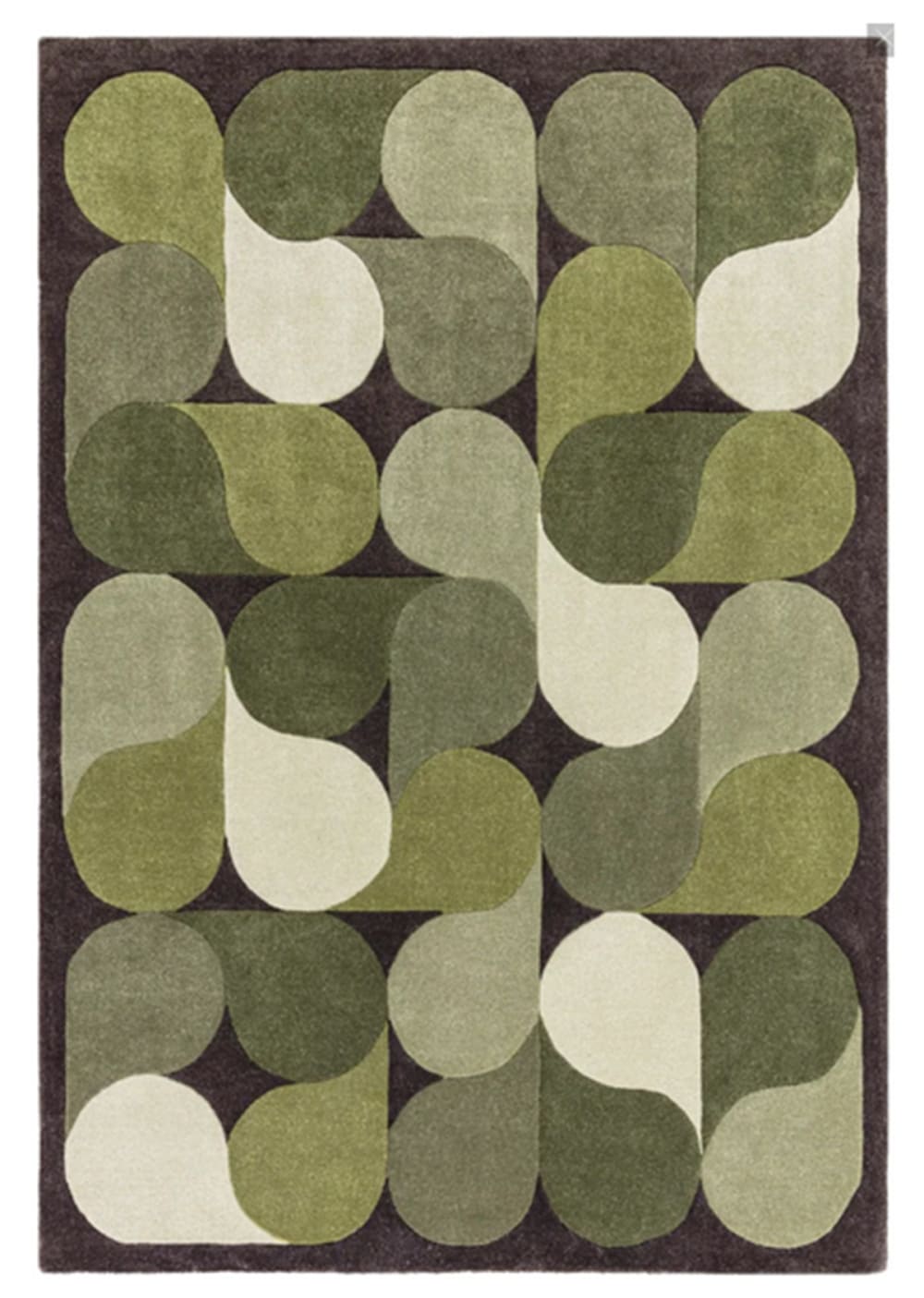 Moderner Design-Wohnzimmerteppich grün 200x290 cm - Maisons Du