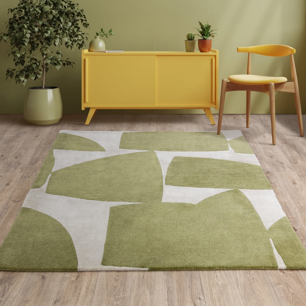 Novatrend Moderner Design-Wohnzimmerteppich grün 200x290 cm - Pes - Polyester