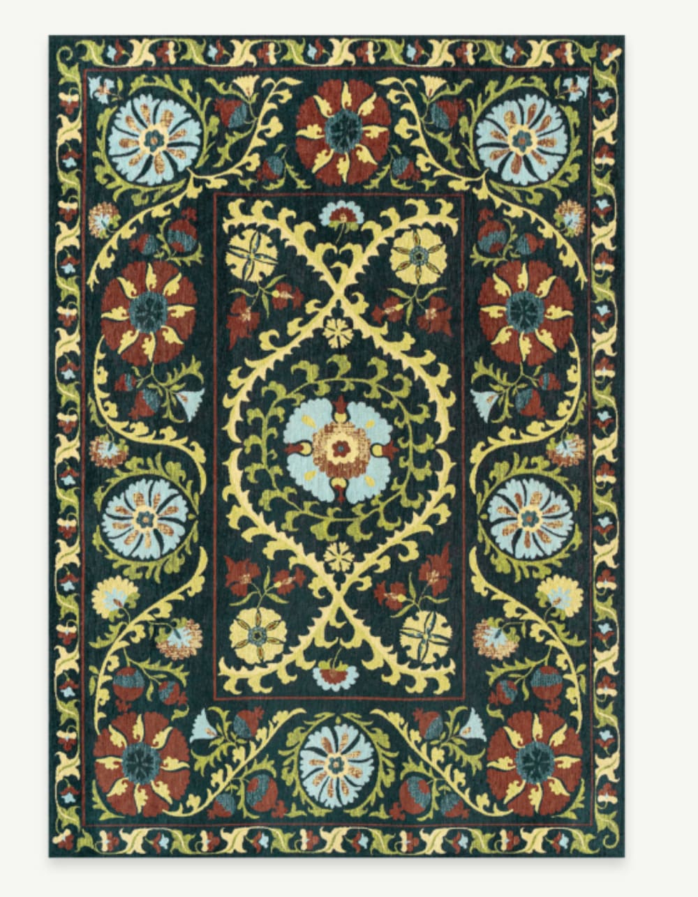 Flachgewebter Orient-Teppich TABRY Schwarz 280x390 cm - Maisons