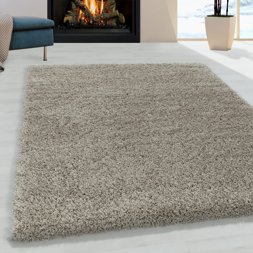 Tapis à poils longs doux greige 80x250cm — vue 3
