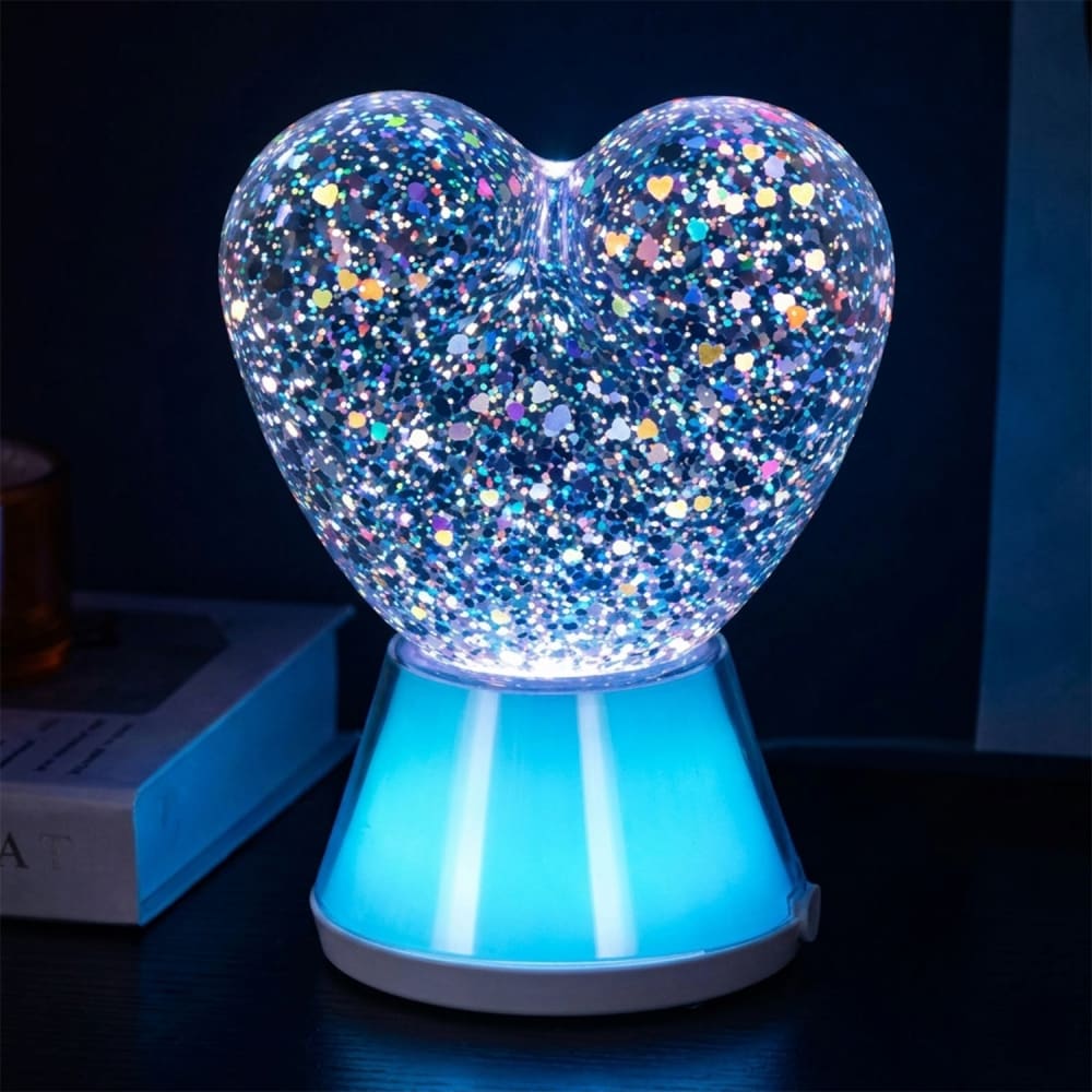 Kinder-nachtlicht rgb mit glitzerherz rot - Maisons Du Monde