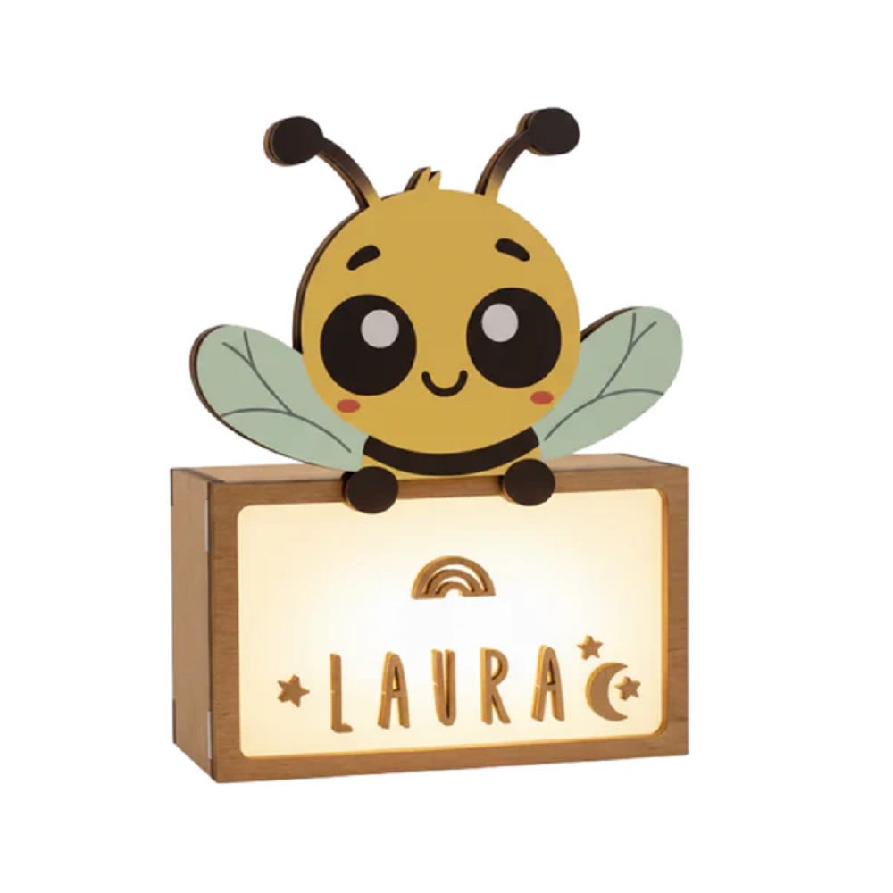 Vintiun Anpassbare Lampe - Biene GELB HOLZ Kinder