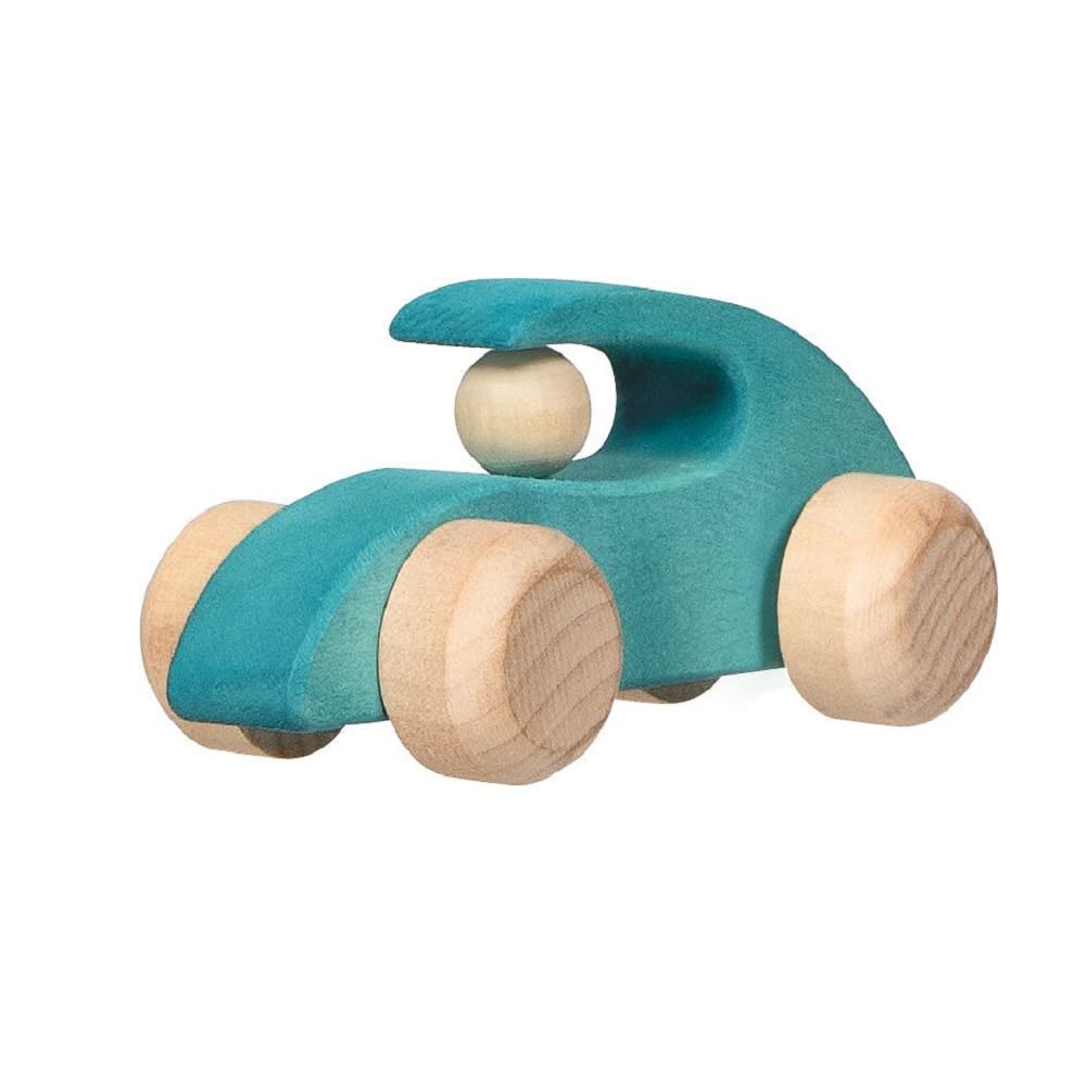 Goki Greiffahrzeug Rennauto BLAU HOLZ Kinder