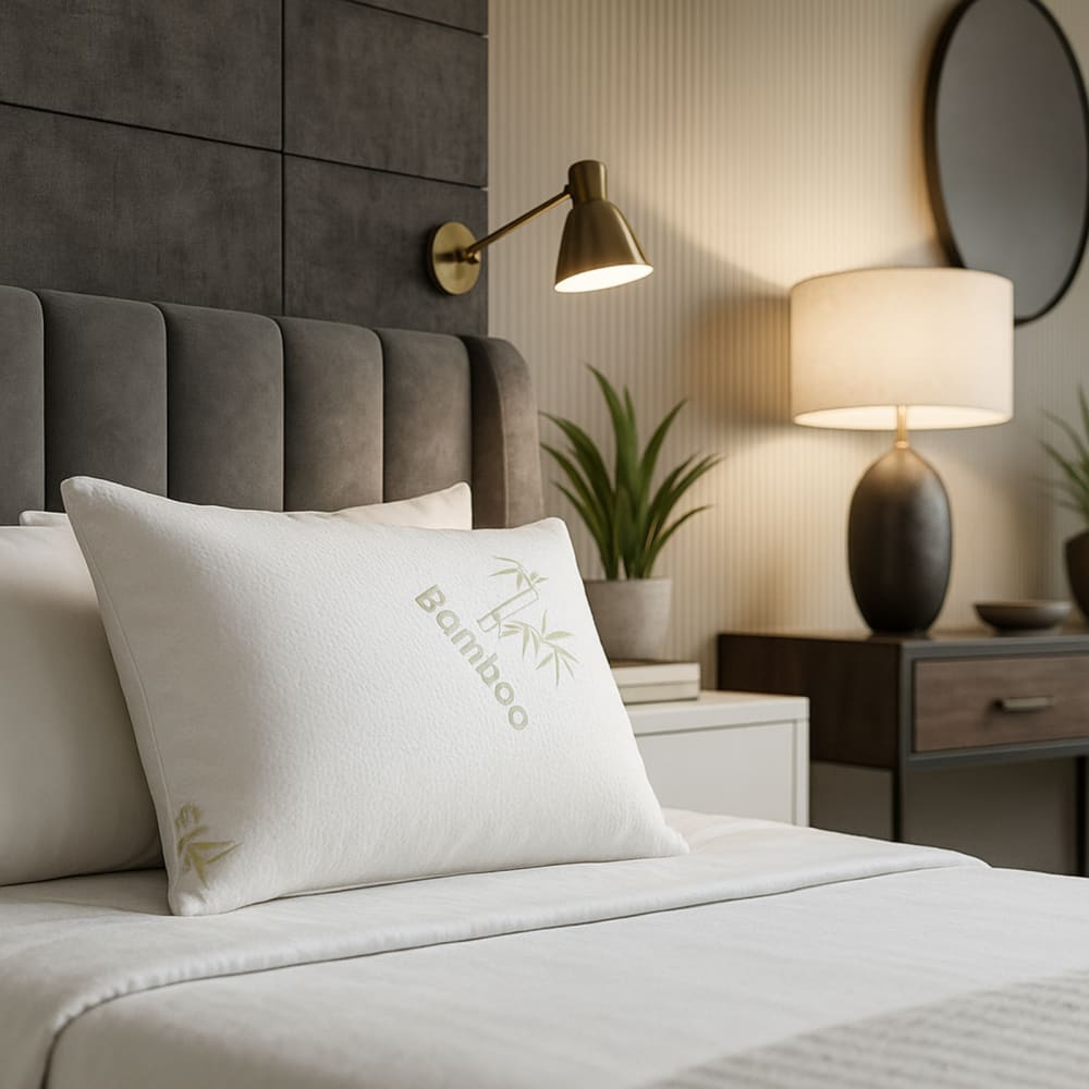 Memory foam kissen bambusbezug abnehmbar 50x30cm - Maisons Du