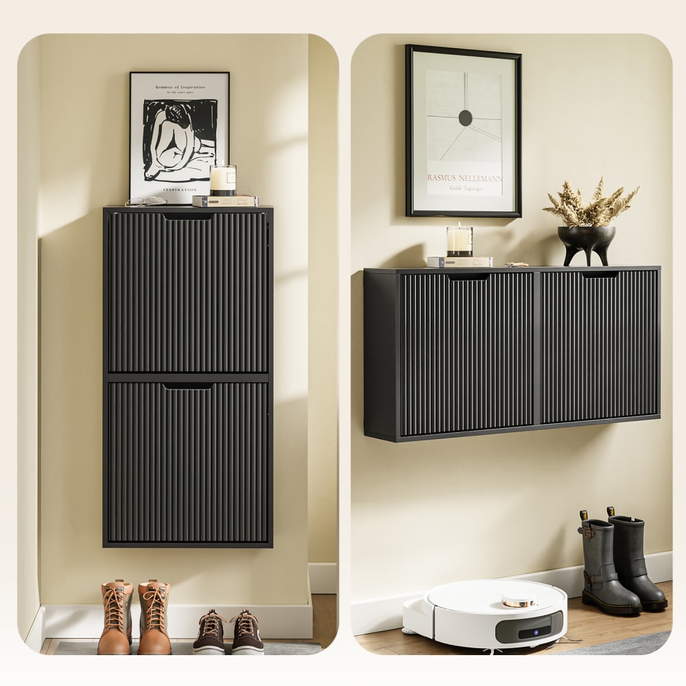 Schuhschrank klappbar Schwarz 50×19×100 cm - Maisons Du Monde